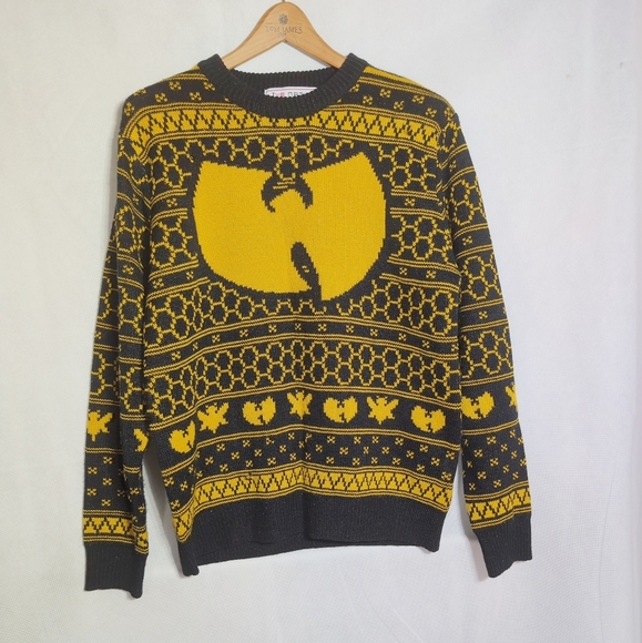 Live Nation Wu Tang Clan Sz M Yellow Black Men's Sweater Killer Bees - Picture 2 of 7